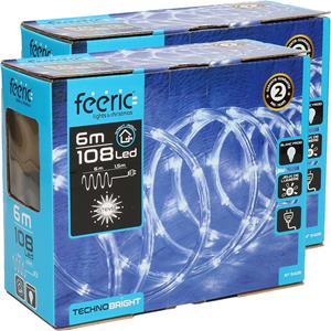 Feeric lights & Christmas Feeric lichtslangen 2x stuks helder wit 6 m 108 leds -