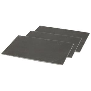 Alpina Set van 3x stuks leistenen serveerplateau/planken rechthoekig 22 x 14 cm -