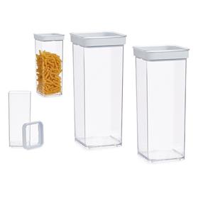 Gondol Plastics Set van 2x stuks keuken opslag voorraad bakjes transparant met deksel van 1.5 liter -