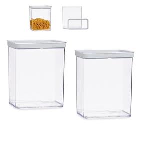 Gondol Plastics Set van 2x stuks keuken opslag voorraad bakjes transparant met deksel van 3.3 liter -
