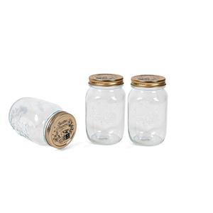 4x Transparante bewaarpotten/voorraadpotten met schroefdop van glas 1 liter -