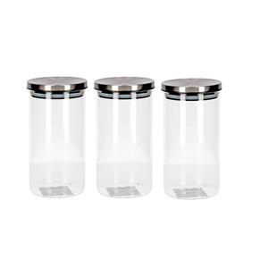 6x Transparante voorraadbussen/voorraadpotten van glas 900 ml -