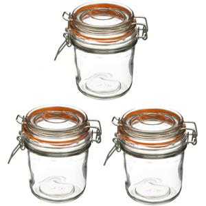 Secret de Gourmet Set van 12x weckpotjes/voorraadpotjes 0,33L glas met beugelsluiting -