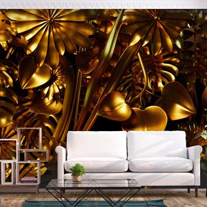 Karo-art Zelfklevend fotobehang - Gouden Jungle , Premium Print