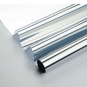 Wicotex 2x rollen raamfolie zonwerend semi transparant/zilver 60 cm x 2 meter statisch -