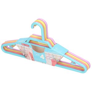 Forte Plastics 4x Kinder kledinghangers - pastel - 27 cm - kunststof -