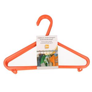 Merkloos Plastic kinderkleding / baby kledinghangers oranje 6x stuks 17 x 28 cm -