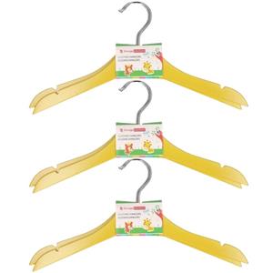 Gele stevige houten kledinghangers voor kinderen