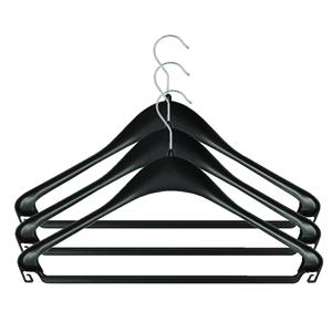 Sorx 24x Kunststof kledinghangers zwart -