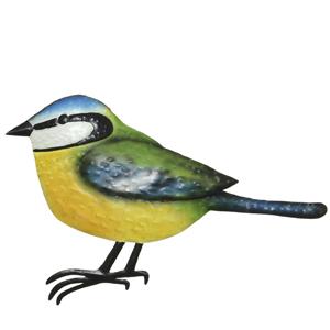 Decoris Decoratie vogel/muurvogel Pimpelmees voor in de tuin cm -