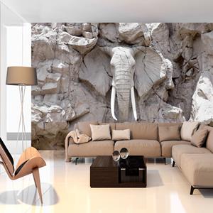 Karo-art Zelfklevend fotobehang - Olifant uit de rotsen, Premium print