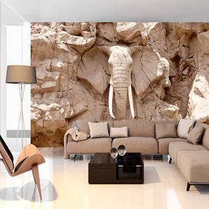 Karo-art Zelfklevend fotobehang - Olifant uit de rotsen II, Premium print