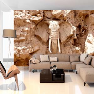 Karo-art Zelfklevend fotobehang - Olifant uit de rotsen III, Premium print