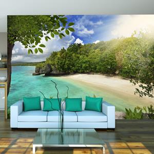 Karo-art Zelfklevend fotobehang - Zonnig strand in Paradijs , Premium Print
