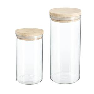 Secret de Gourmet Set van 8x keuken voorraadbussen/potten glas 1.0 en 1.3 Liter inhoud -