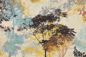 Karo-art Fotobehang - Abstract geschilderde boom, premium print, inclusief behanglijm