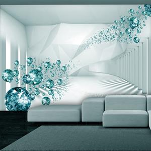 Karo-art Zelfklevend fotobehang - Diamante gang blauw, 8 maten, premium print