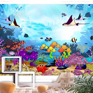 Karo-art Zelfklevend fotobehang - Dieren onder water , Premium Print