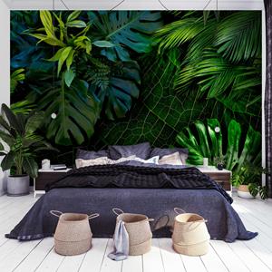Karo-art Zelfklevend fotobehang - Groene Bladeren , Jungle , Premium Print