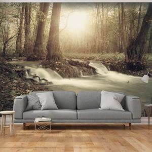Karo-art Zelfklevend fotobehang - Waterval in een Bos , Premium Print
