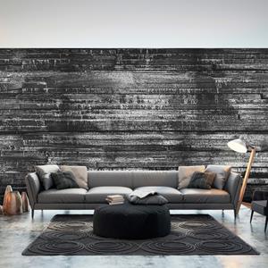 Karo-art Zelfklevend fotobehang - Grijze planken (zwart/grijs) Premium Print, 8 maten