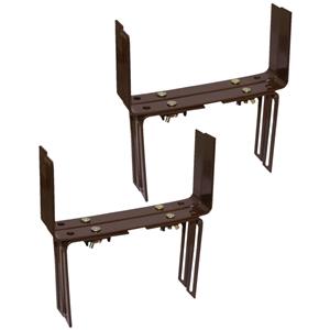 Geli Set van 4 verstelbare metalen balkon/muurbeugels 12 t/m 23,5 cm in de kleur bruin -