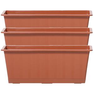 Prosperplast 4x Terracotta kunststof Agro plantenbakken/bloembakken cm -