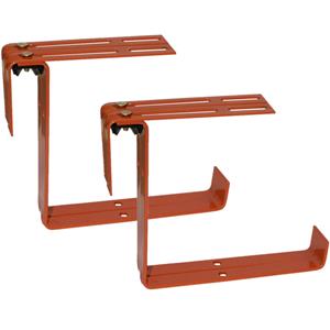 Geli Set van 4 verstelbare metalen balkonbeugels voor een railing t/m 14 cm in de kleur terracotta -