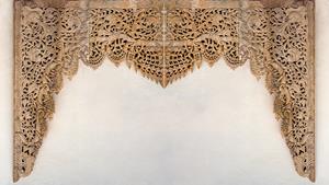 Karo-art Fotobehang - Houten ornamenten uit het Verre Oosten, Aanrader voor uw muur, in 11 maten, incl behanglijm