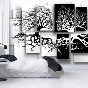 Karo-art Zelfklevend fotobehang - De Kus in zwart en wit, 8 maten, premium print