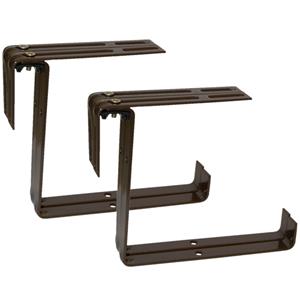 Geli Set van 6 verstelbare metalen balkonbeugels voor een railing t/m 14 cm in de kleur bruin -