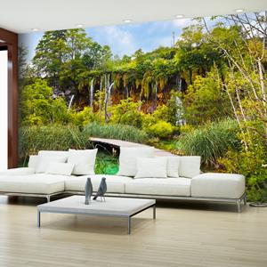 Karo-art Zelfklevend fotobehang - Groene oasis, jungle, 8 maten, premium print