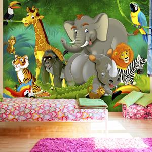 Karo-art Zelfklevend fotobehang - Kleurrijke Safari , Premium Print