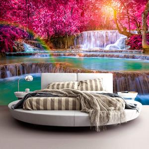 Karo-art Zelfklevend fotobehang - Bloeiende bomen , roze , Premium Print