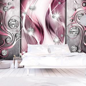 Karo-art Zelfklevend fotobehang - Roze en diamanten, 8 maten, premium print