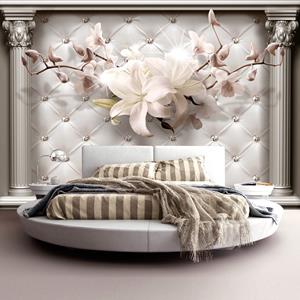 Karo-art Zelfklevend fotobehang - Koninklijke elegantie, Lelies en orchideeën , 8 maten, premium print