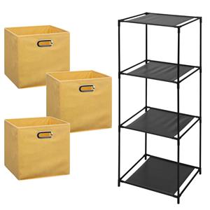 Storage Solutions Opbergrek 3-laags Smartrack - 3x mandjes linnen - geel - x cm -