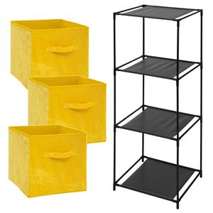 Storage Solutions Opbergrek 3-laags Smartrack - 3x mandjes polyester - geel - x cm -