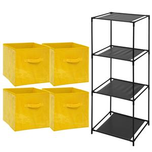 Storage Solutions Opbergrek 4-laags Smartrack - 4x mandjes polyester - geel - x cm -