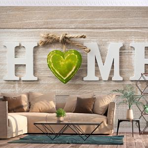 Karo-art Zelfklevend fotobehang - Home, Thuis met liefde (groen) premium print, 8 maten