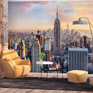 Karo-art Zelfklevend fotobehang - Zonnig New York , Premium Print