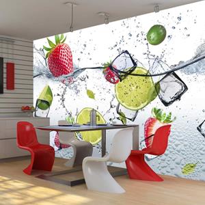 Karo-art Zelfklevend fotobehang - Fruit cocktail, 8 maten, premium print