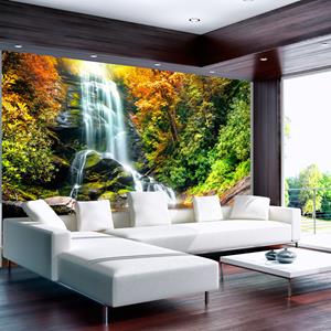 Karo-art Zelfklevend fotobehang - Prachtig natuur wonder , waterval , Premium Print