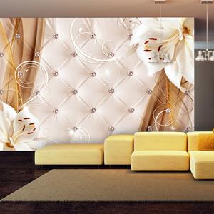 Karo-art Zelfklevend fotobehang - Gouden lelies, 8 maten, premium print