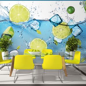 Karo-art Zelfklevend fotobehang - Verfrissende limonade, 8 maten, premium print