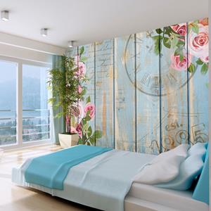 Karo-art Zelfklevend fotobehang - Vintage tuin, maten, premium print