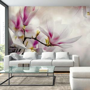 Karo-art Zelfklevend fotobehang - Subtiele Magnolia's , Premium Print
