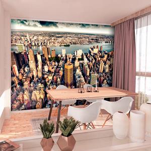 Karo-art Zelfklevend fotobehang - Overzicht over New York , Premium Print
