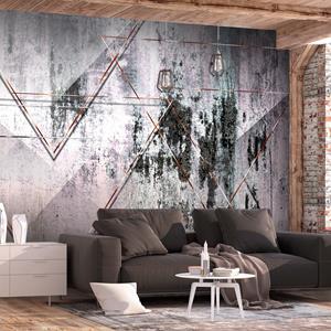 Karo-art Zelfklevend fotobehang - Geometrische muur, 8 maten, premium print
