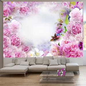 Karo-art Zelfklevend fotobehang - Bloemig aroma, roze, 8 maten, premium print